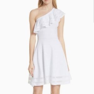 White Ted Baker One Shoulder Dress Size 3 & 4 (8 & 10) NWT